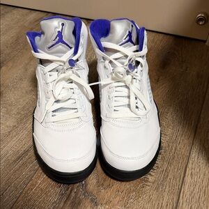 Men Air Jordan 5 White and Purple Sneakers dd0587